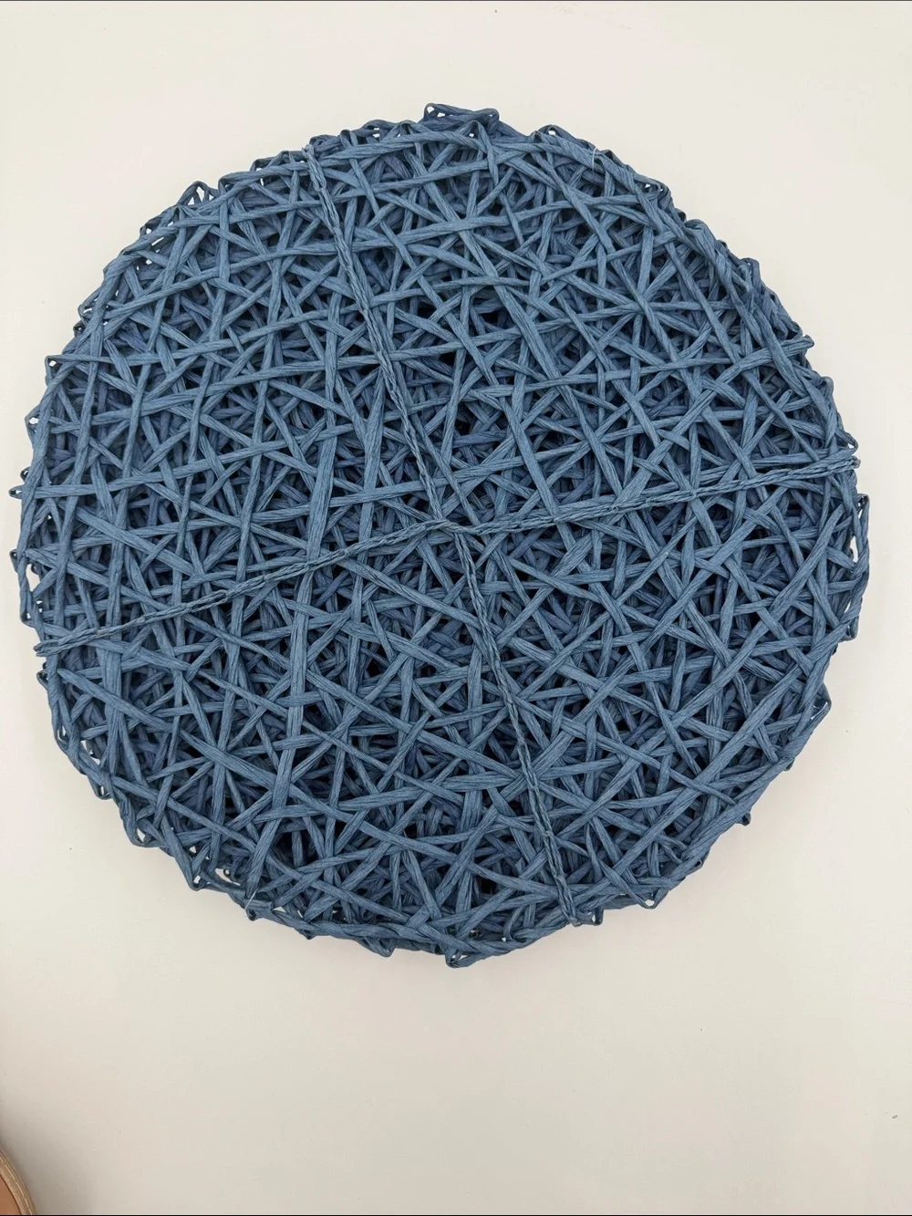 NWT Soho Loft Round Woven Placemats - Navy Blue Set of 8